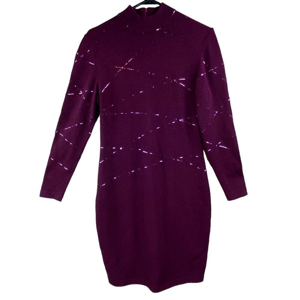 St John Evening Womens Knit Sequin Long Sleeve Dress Size 2/4